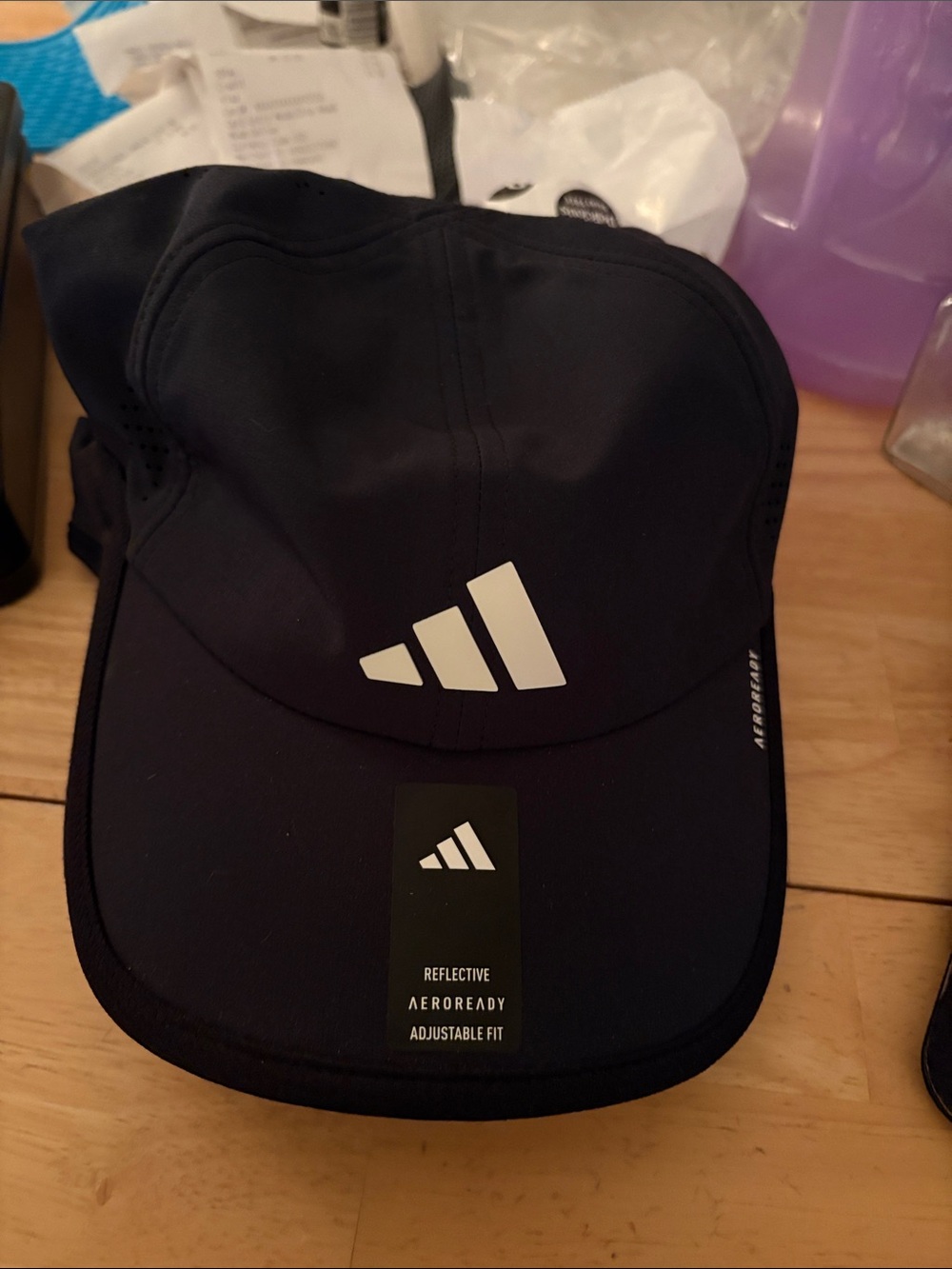 adidas Kids Black Reflective Logo Athletic Cap